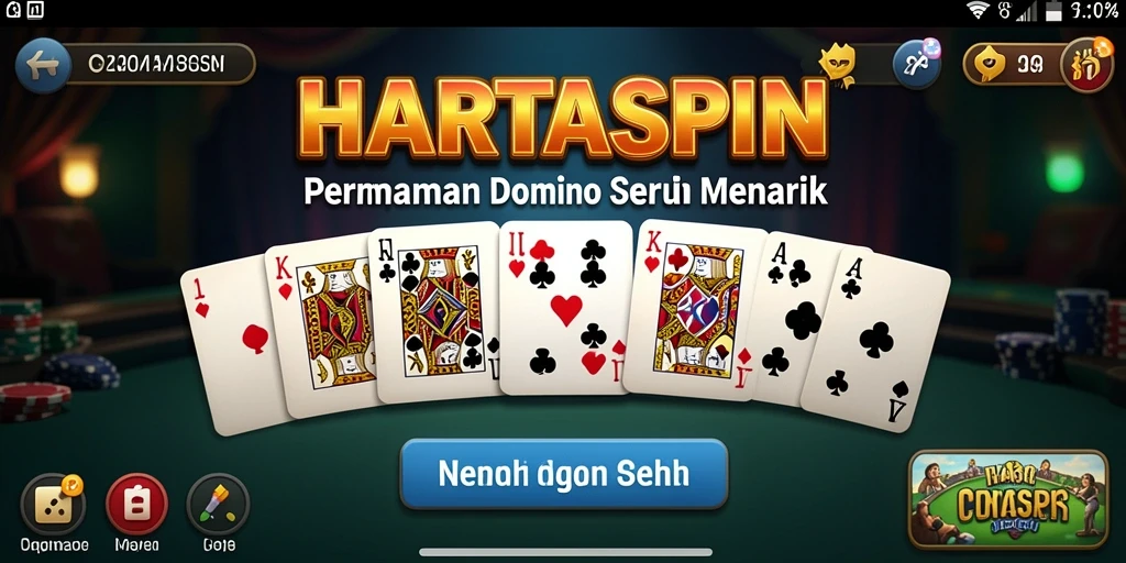 Tampilan gameplay Domino yang menarik dan interaktif di HARTASPIN.