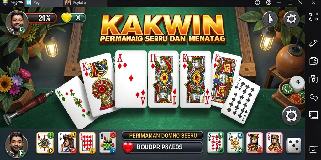 Screenshot gameplay KAKWIN yang menampilkan keseruan bermain Domino.