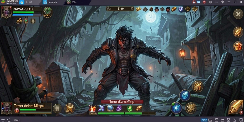 Tampilan gameplay menegangkan di dungeon misterius MAWARSLOT.