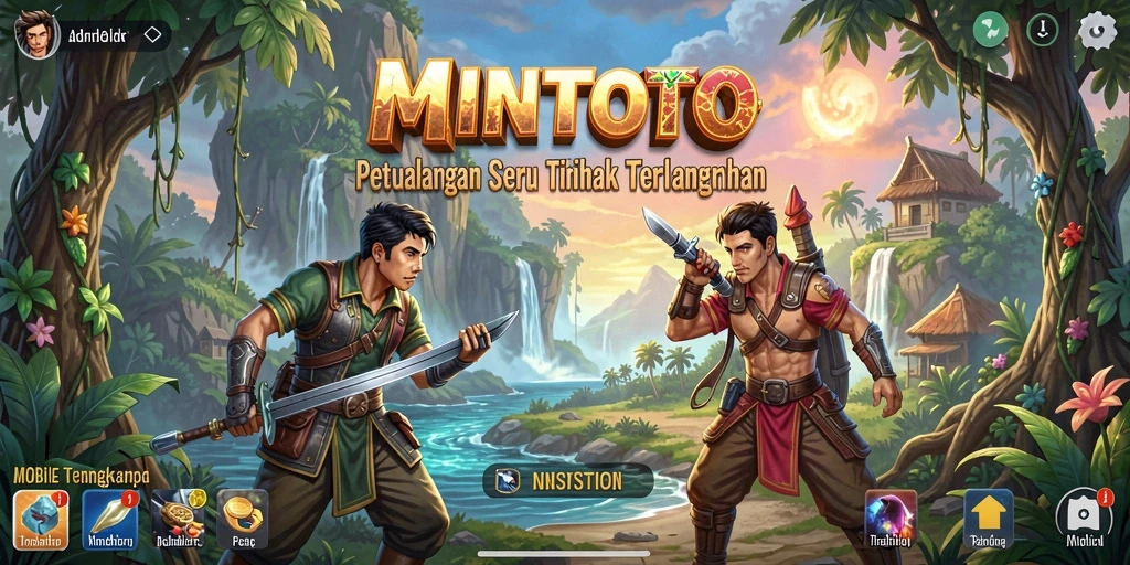 Screenshot gameplay MINTOTO menampilkan petualangan menegangkan di hutan.