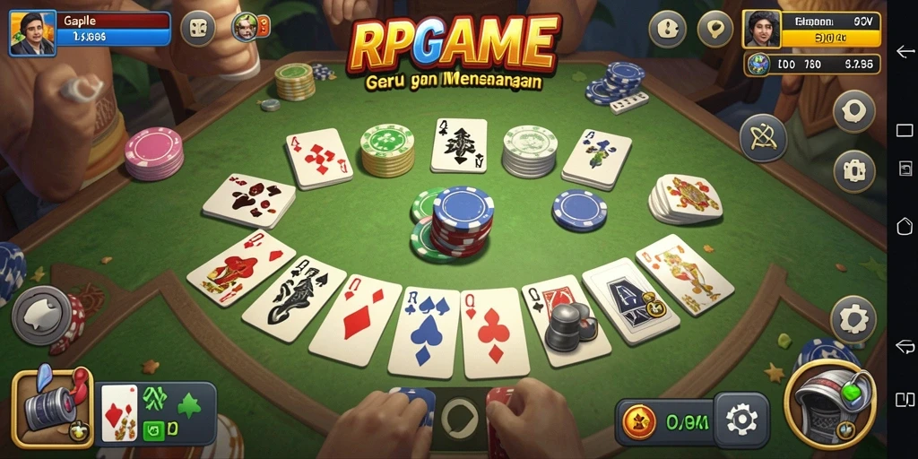 Tampilan gameplay Gaple yang seru dan interaktif di RPGAME.