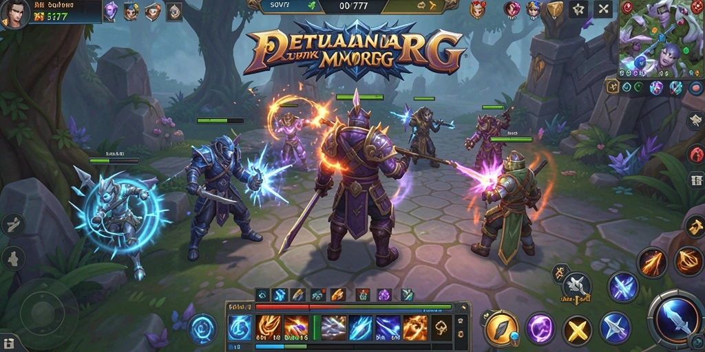 Screenshot SOV777 menampilkan aksi pertarungan seru dalam dunia MMORPG.