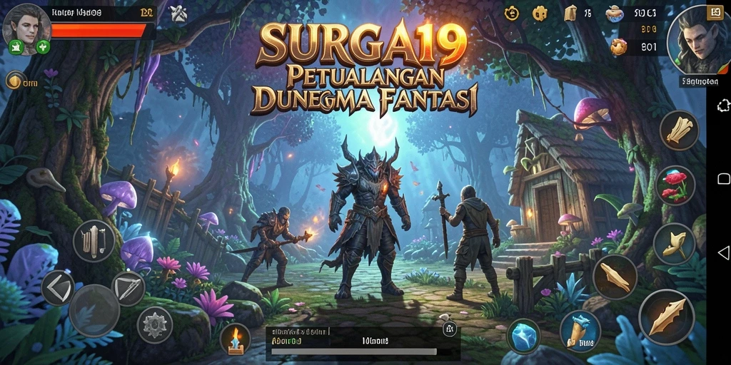 Tampilan gameplay menegangkan di dunia petualangan yang magis.