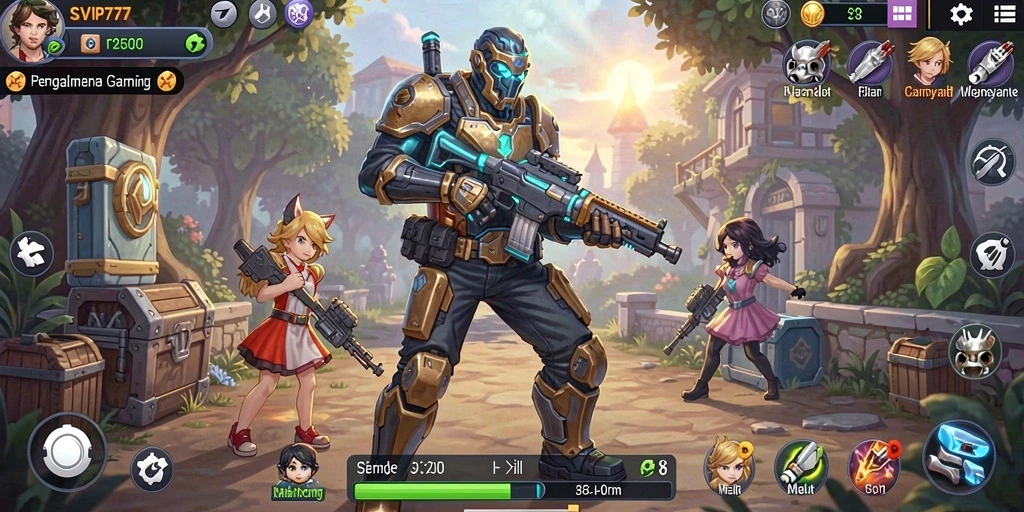 Tampilan gameplay SVIP777 yang menarik dengan karakter dan dunia yang beragam.